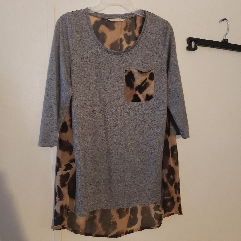 Soft Surroundings Linen Blend Tunic Top Sz S